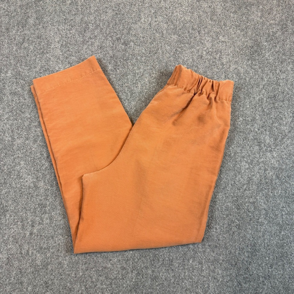 Madewell Womens Small Rust Orange Elastic Waist Tapered Lyocell Twill Pants